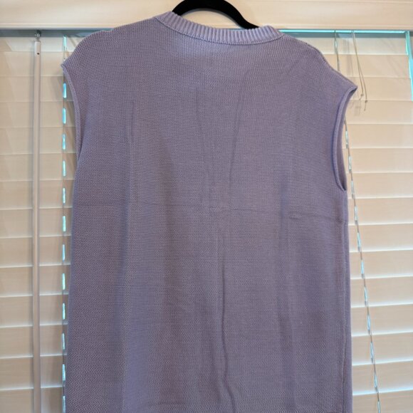 Womens Violet Cap Sleeve V-Neck Oversized Sweater (Size: M) - Picture 2 of 3